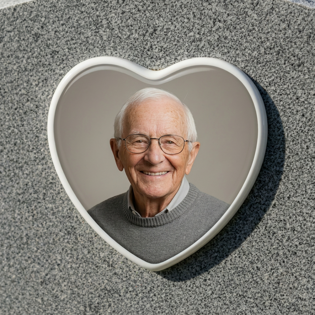 Heart (No Frame) porcelain memorial plaque