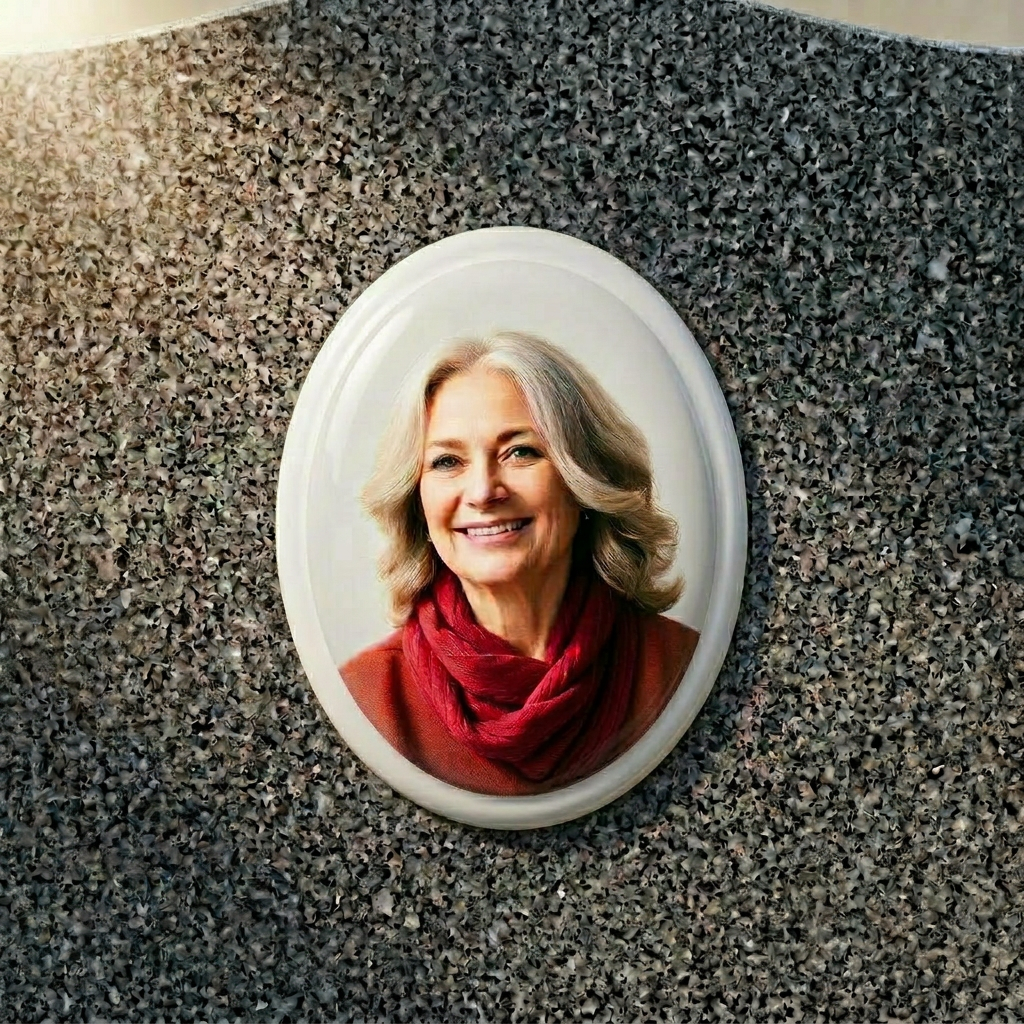 Oval (No Frame) porcelain memorial plaque